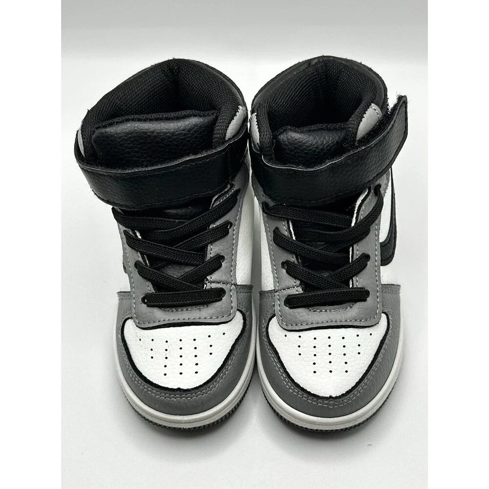 Max Casuals Toddler Kids Size 7 High Top Sneakers Black White Gray Panda